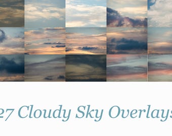 Cloudy Skies Overlays Pack 2 Total of 27 Different Digital JPEG Sky Overlays for Photoshop