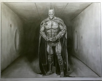 Original Graphite Pencil Drawing - Batman