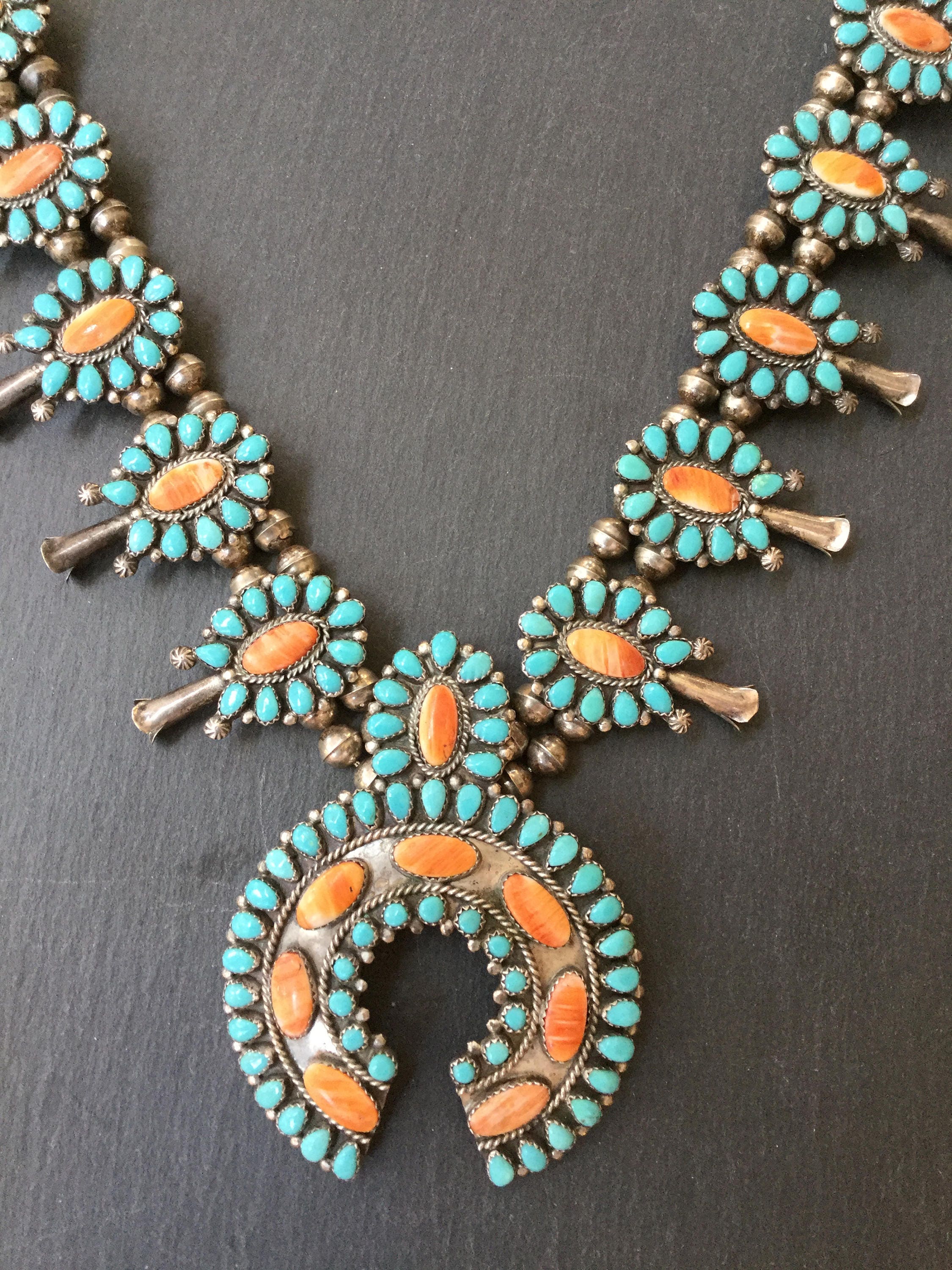 Squash Blossom necklace. VMB hallmark Victor Moses Begay. 140