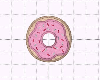 Donut Applique - INSTANT DOWNLOAD - Embroidery Design - Sizes 4x4