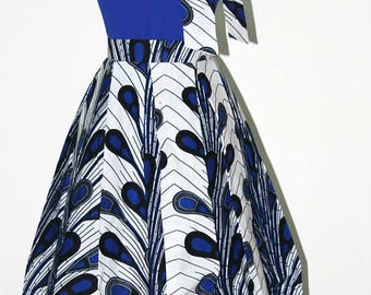 African print halter neck top with bow and pleated midi skirt / African skirts / African tops / African clothing / African fashion / Ankara