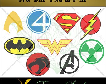 Super Hero svg,Aquaman,Thundercats,Fantastic,Avengers,Super Man,Batman,Wonder W,Hulk Logos svg,Design Studio,svg files