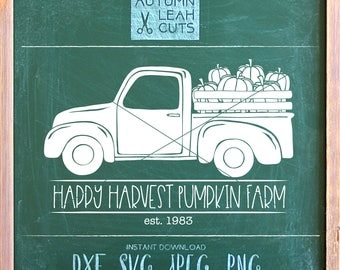 Pumpkin Truck Svg - Pumpkin Farm -- SVG, PNG, Jpeg, DXF cut file for Silhouette, Cricut - Instant Download Clipart - Printable Art