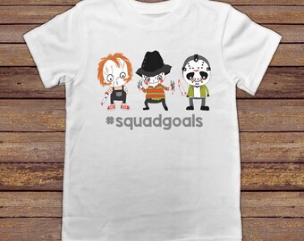 Halloween Shirt For Kids, Halloween Shirt Toddler, Halloween Shirt Boy, Funny Halloween Shirt, Squad Goals Shirt, Chucky Freddy Jason Shirt