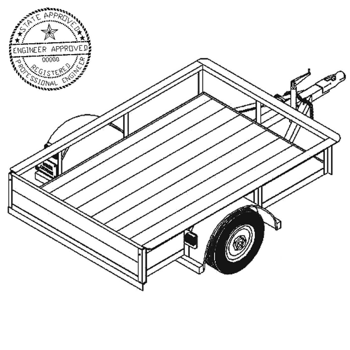 42 x 6 Utility Trailer Plans Blueprints 2000 lb Capacity