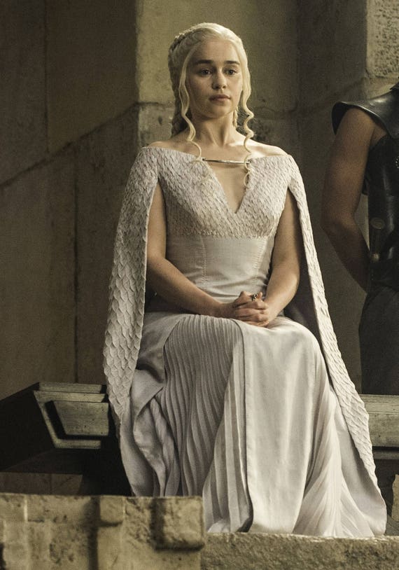 GOT Daenerys Targaryen Meereen White Dress Custom-made