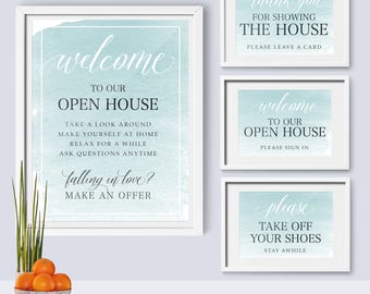 Real Estate - Welcome to Our Open House | Please take off your shoes | Open House Signs • PDF and JPEG • Instant Download
