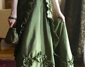 Green Regency Steampunk Jane Austen Dress
