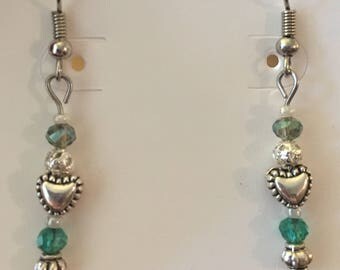 Small heart bead earrings