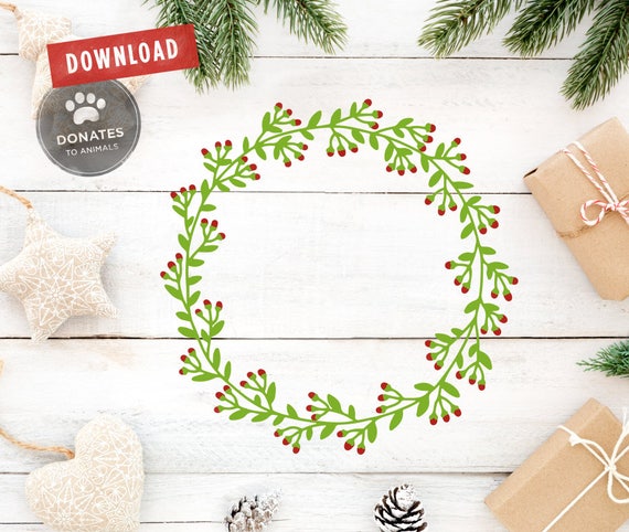 Download Christmas Wreath SVG Wreath SVG File Holiday Border Png