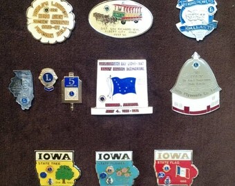 Collection De Pins Lions Club - 85 Pins Représentant 8 états - Occasion En Bon état