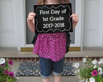 First Day of School Sign - PRINTABLE-PERSONALIZE-add COLOR