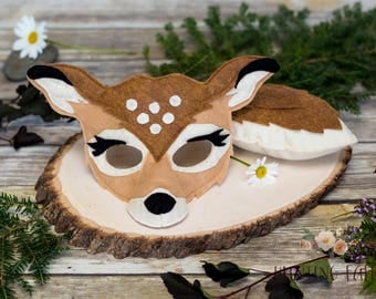 Meadow the White Tail Deer Pretend Play Mask and Tail Set Fawn