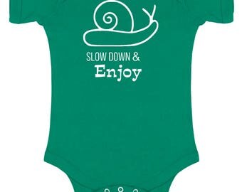 Slow Down Snail Baby Bodysuit
