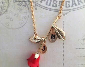 Handcrafted Merino Wool Rose Necklace In Chocolate