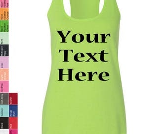 Custom Made Next Level - Ladies' Terry Racerback Tank 6933 Glitter or Vinyl Print Customized Tank Top