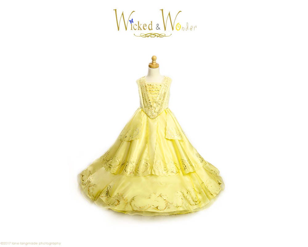 Beauty and the Beast Belle Movie Yellow Dress Costume Halloween Costume Parade Costume