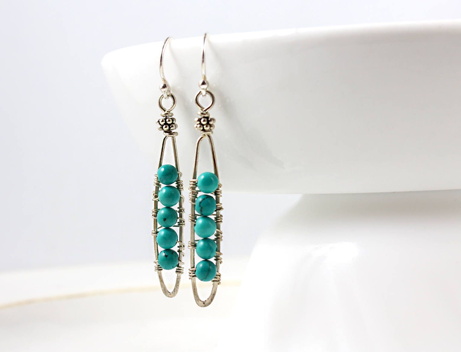Turquoise Earrings Long Chandelier Sterling Silver Turquoise Earrings Long Chandelier Sterling Silver Gemstone Modern