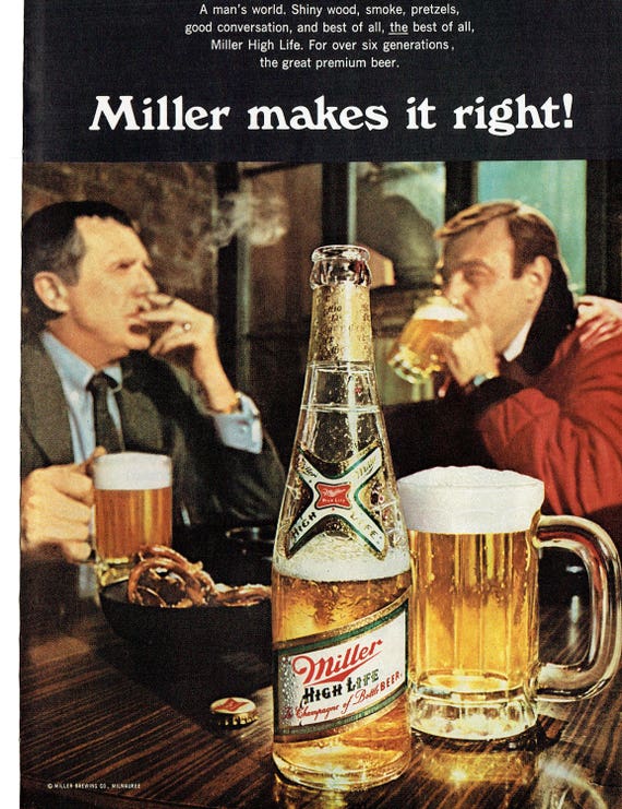 1970 Advertisement Miller High Life Beer 70s Drinking Buddies