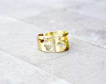 World Map Ring / Travel Jewelry / Globe Ring / Gifts for Women / Send off Gifts / Handmade Wanderlust Ring / Inspirational Signet ring