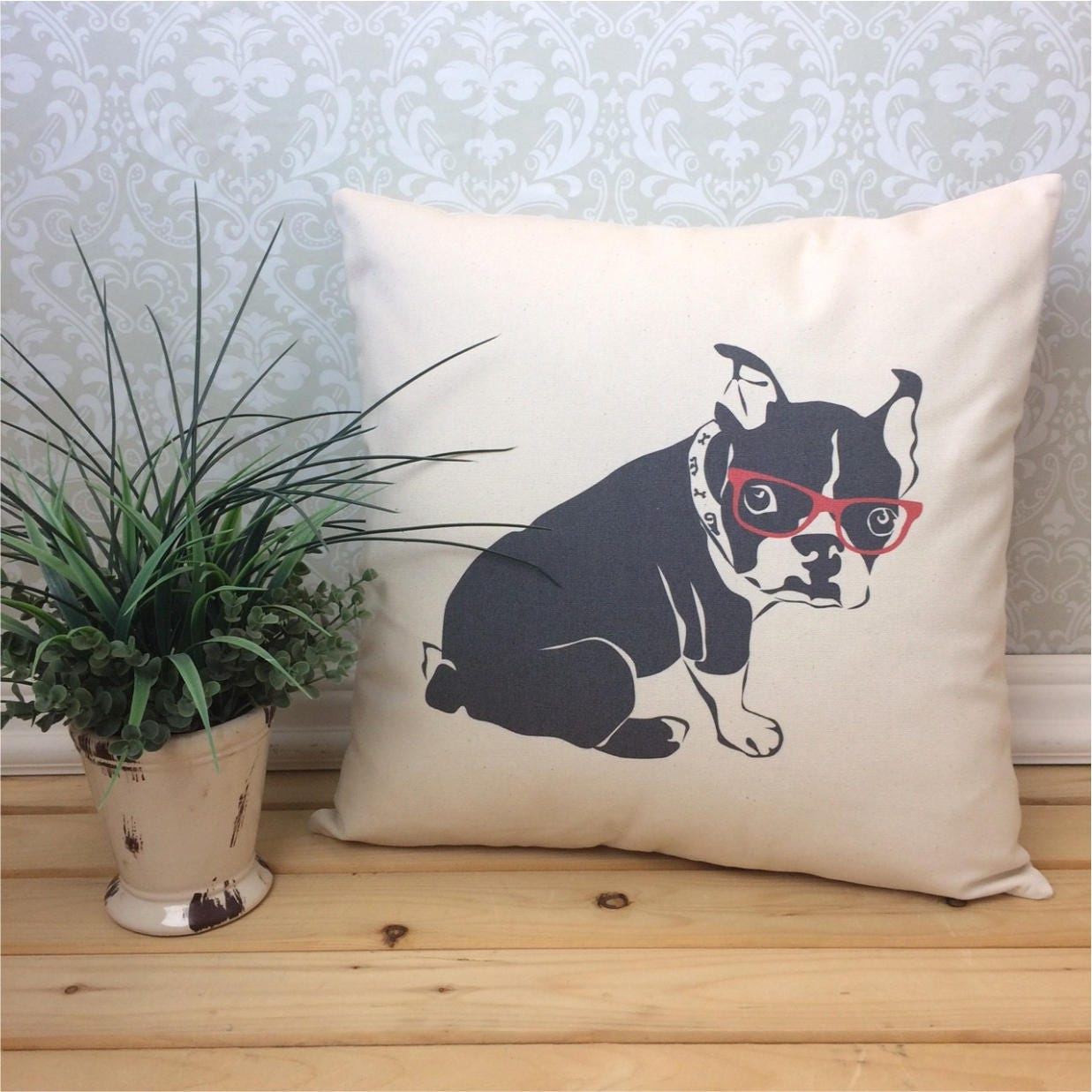 Boston Terrier Pillow Dog Pillow Boston Terrier Decor Dog