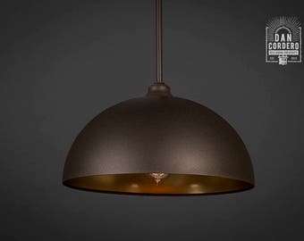 Pendant Light Fixture | Edison Bulb | Oil Rubbed Bronze | Pendant | Kitchen Light | Pendant Light | Edison Light Bulb | Gold | Dome Shade