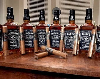 Personalized Sticker Label for Whiskey Bottle | Custom Favor Gift Tag for Wedding, Groom, Best Man, Groomsmen, Bachelor Party, 375ml CHEERS!