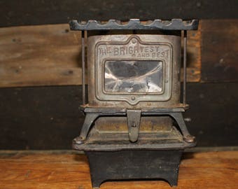 Antique Kerosene Oil Sad Iron Heater The Brightest and Best, Cast Iron Tabletop Heater
