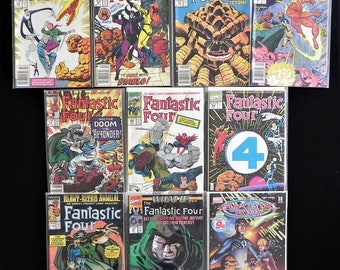 Vintage "Fantastic Four" Marvel Comic Books, Lot of 10, 1987-1990