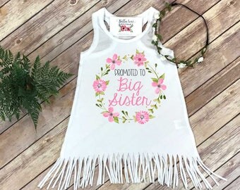 Promoted to Big Sister, Big Sister Dress, Big Sister Gift, Pregnancy Reveal, Baby Announcement, Big Sister Reveal, Big Sister Surprise, Baby