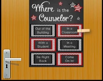School Counselor Gift, School Counseling Office Decor, Mental Health Counselor Gift, Office Door Sign, Where is the Counselor Sign
