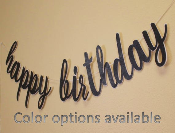 Happy Birthday Cursive Banner 1 set Birthday Glitter