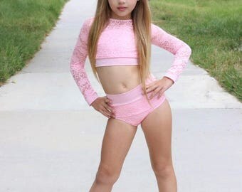 Lace long sleeve 2 piece. Dancewear