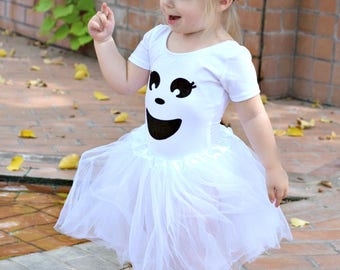 Girls Ghost Costume , Baby Girl Halloween Costume , Girls Halloween Costume , Ghost Tutu Costume , Ghost Tutu Outfit, Halloween Leotard