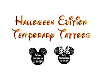 Halloween Edition Mickey and Minnie Lost and Found Temporary Tattoos