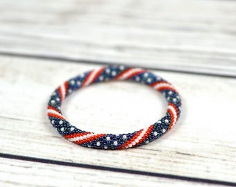 Mens Bracelet Valentines Gift for Boyfriend Gift USA Bracelet 4th July Bracelet American Flag Bracelet USA Flag Jewelry Gift for Mens Gift