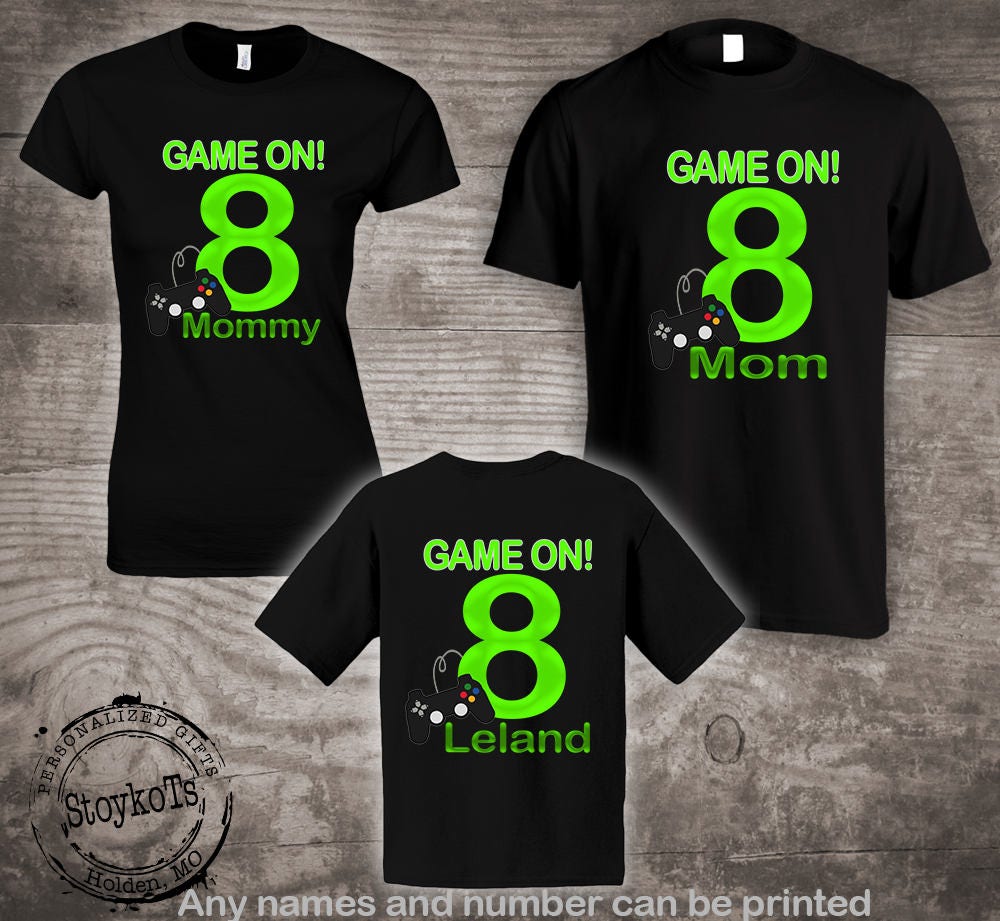 Download Game on birthday party shirts Video Gamer Personalized Game on