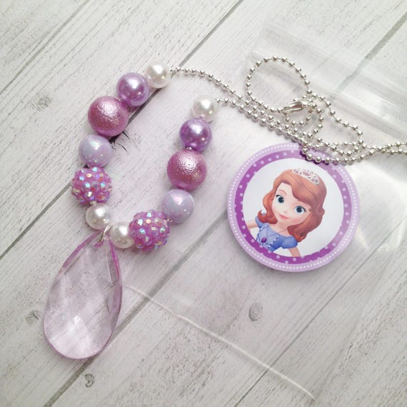 8 Princess Sofia Amulet Necklace Party Favors Sofia The First