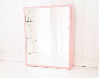 Bathroom cabinet, medicine cabinet, Apothecary cabinet, pink wall cabinet, first aid cabinet, bathroom wall cabinet, medicine chest