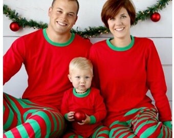 Don't Wait! Family Christmas Pajamas In-Stock for Early Delivery. Matching Christmas Pajamas in Popular Red Green Colors and Many Sizes.