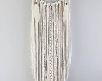 Ethereal Boho XL CREAM Dream Catcher, Extra Large Dream Catcher 12", Bohemain DreamCatcher, Wall Hanging, Wall Decor, Boho Wedding, Nursery