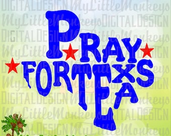 Pray for Texas SVG, Texas Word Art SVG, Hurricane Harvey Fundraiser, Commercial Use SVG ~ Cut File, Clipart svg, dxf, eps, png
