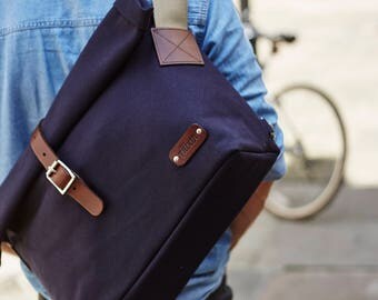 Messenger Bag / Canvas Messenger Bag / Cycle Bag / Bike Bag / Men's Messenger / Laptop Messenger / Roll Messenger / Flap Messenger / Blue