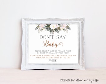Dont Say Baby , Baby Shower Ideas , Dont Say Baby Game , Winter Baby Shower Games , Printable