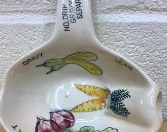 Gravy separator vintage kitchen utensil decoration spoon rest
