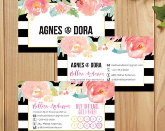 PRINTABLE Agnes and Dora Business Card, Agnes and Dora Punch Card, Business Cards, Digital File AG029