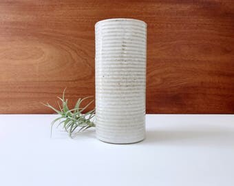 Midcentury Zanesville Stoneware vase / Stoneage modern cylindrical vase