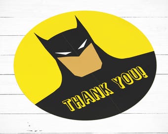 Batman Stickers, Batman Thank You Stickers, Batman Party Supplies, Batman Favour Tags, Batman Stickers, Batman Party Theme