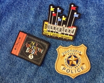 SALE! Iron-on Patches | Zootopia Patch | Disneyland Patch | Vintage Sign | Disneyland Vintage Sign | Adventure Book Patch