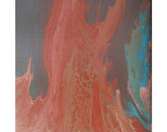 Poured Painting/Abstract/Canvas/Painting/Original/ Office Decor/Modern Contempory Decor/Sale/ Blue/ Gifts/Acrylic/Dark Art/Resin/
